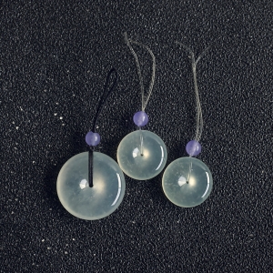 冰种翡翠平安扣吊坠（三件）