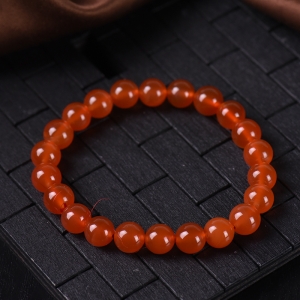 8.5mm冰红南红单圈手串