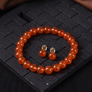 8mm冰红南红套装