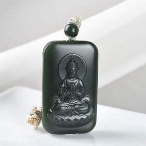 山料和田青玉观音吊坠