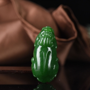 山料和田碧玉貔貅吊坠