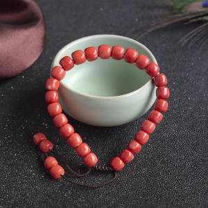 MOMO珊瑚桶珠单圈手串