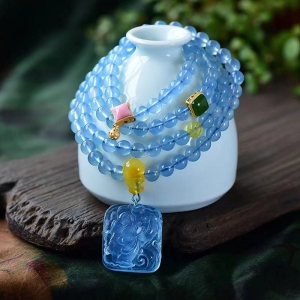 7mm海蓝宝石108佛珠