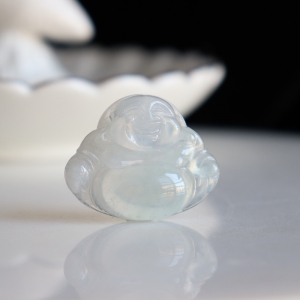 冰种翡翠弥勒佛吊坠