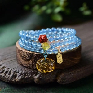 6.5mm海蓝宝石多圈手串