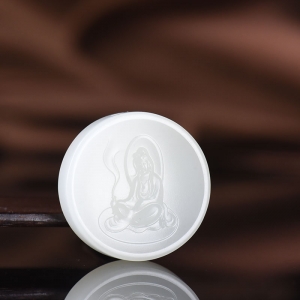 山流水料和田白玉观音吊坠