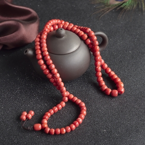 MOMO珊瑚桶珠108佛珠