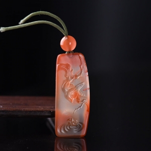 冰飘南红喜上眉梢吊坠