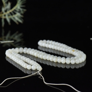 8mm籽料和田白玉108佛珠