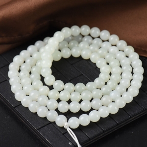 8mm籽料和田白玉108佛珠