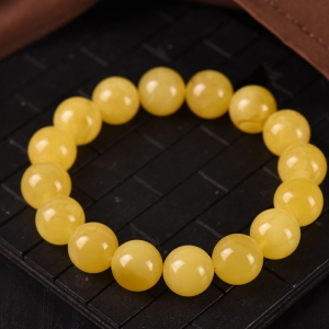 14mm鸡油黄蜜蜡单圈手串