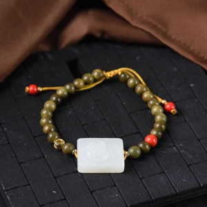 山料和田白玉荷花手绳