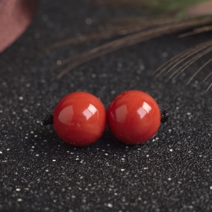 12.5mmMOMO珊瑚圆珠（两件）