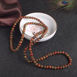 5.5mm铁皮包浆料南红多圈手串