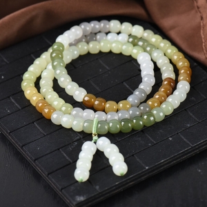 山料和田玉多宝老形珠108佛珠