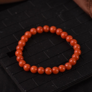 7mm柿子红南红单圈手串