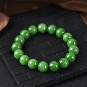 11.5mm山料和田碧玉单圈手串