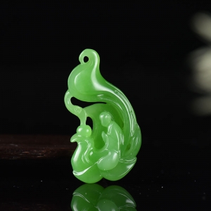 山料和田碧玉悟道吊坠