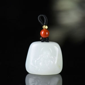 籽料和田白玉弥勒佛吊坠