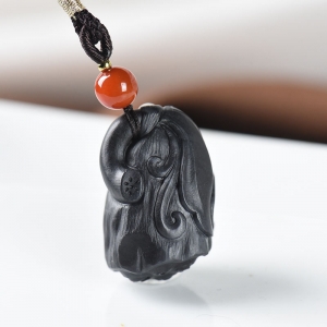 俏色籽料和田玉青花莲蓬吊坠