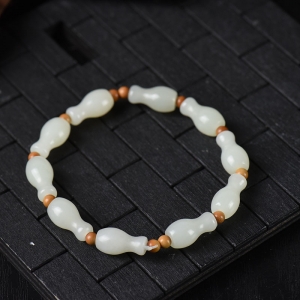 山料和田白玉宝瓶单圈手串