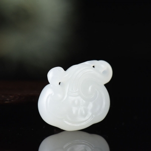 山流水料和田白玉如意吊坠