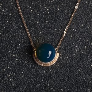 18K天空蓝多米蓝珀项链