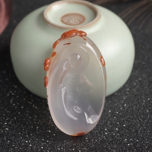 冰飘料南红悟道吊坠