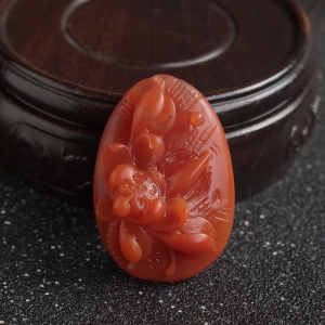 柿子红南红连年有余吊坠