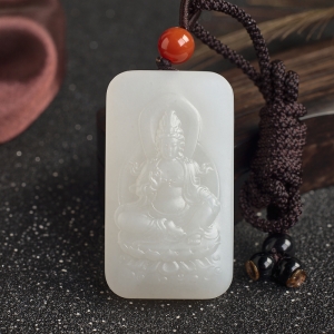 山料和田白玉观音吊坠