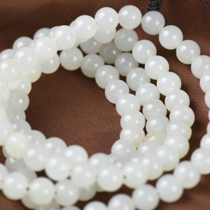 7mm籽料和田白玉多圈手串