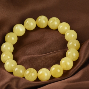 12mm白花蜜蜜蜡单圈手串