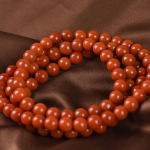 8mm柿子红南红108佛珠