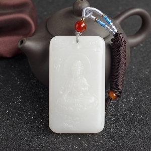 山料和田白玉观音吊坠