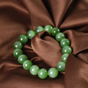 11.5mm山料和田碧玉猫眼单圈手串