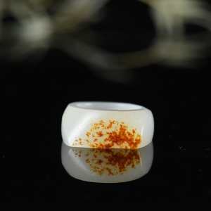 籽料和田白玉指环