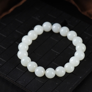 10.5mm山料和田白玉单圈手串