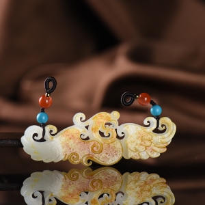 籽料和田白玉凤凰吊坠