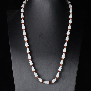 籽料和田白玉福禄项链