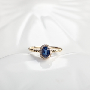 18K无烧皇家蓝蓝宝石戒指