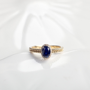 18K无烧皇家蓝蓝宝石戒指
