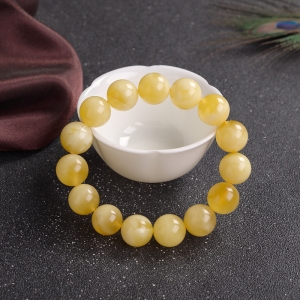 14mm白花蜜蜡单圈手串