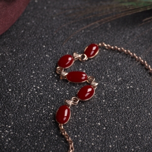 18K阿卡牛血红珊瑚手链