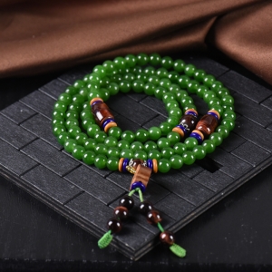 6mm山料和田碧玉108佛珠