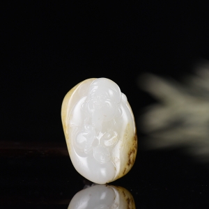 籽料和田白玉财神爷吊坠