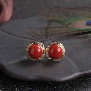 18KMOMO珊瑚耳钉