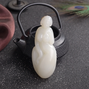 山料和田白玉美女吊坠