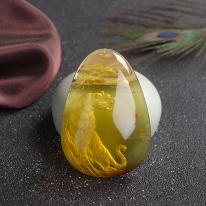 墨西哥蓝珀虎虎生威吊坠