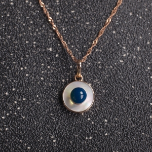 18K天空蓝多米蓝珀吊坠