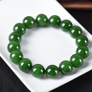 13mm山料和田碧玉单圈手串